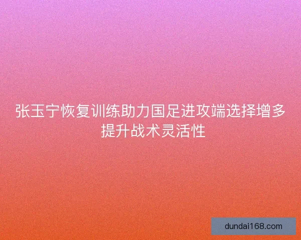 张玉宁恢复训练助力国足进攻端选择增多 提升战术灵活性